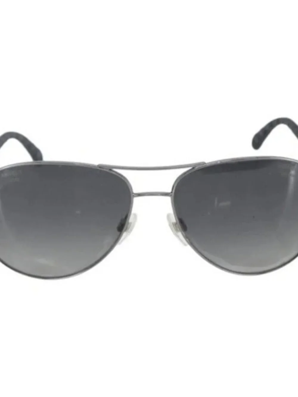 CHANEL Sunglasses Rubber Black CC Auth SW1991